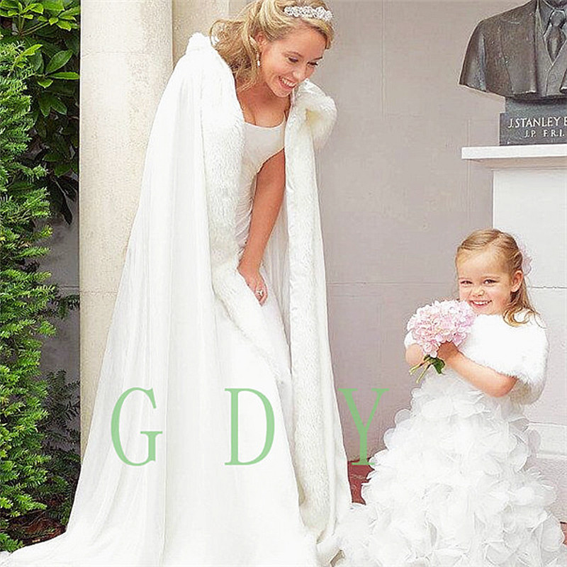 white fur cape wedding